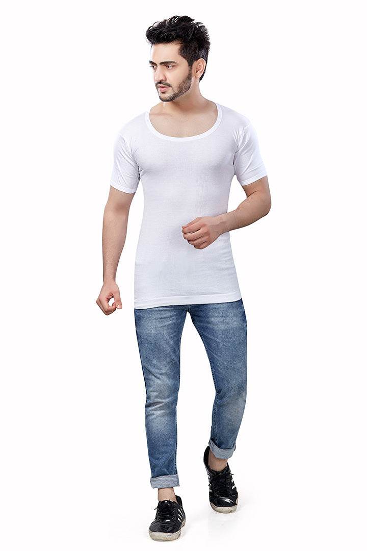 Poomex Flex RNS Men's Combed Cotton Rib Comfort Fit Sleeved Vest
