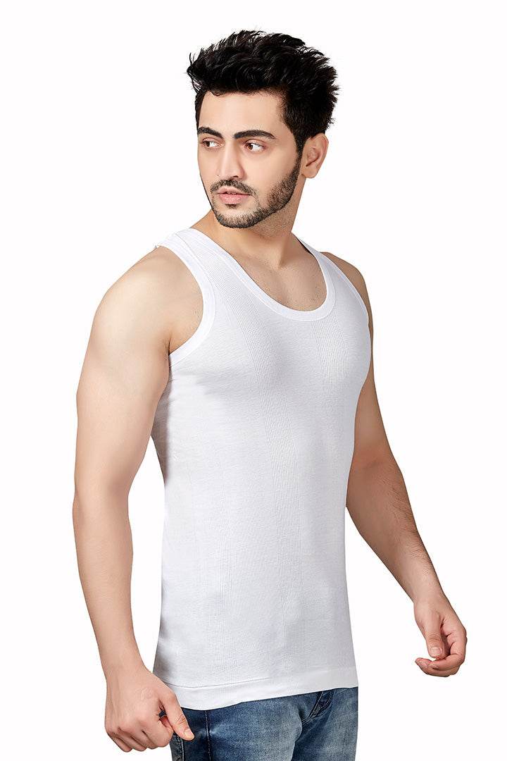 Poomex Flex RN Men's Combed Cotton Rib Comfort Fit Sleeveless Vest
