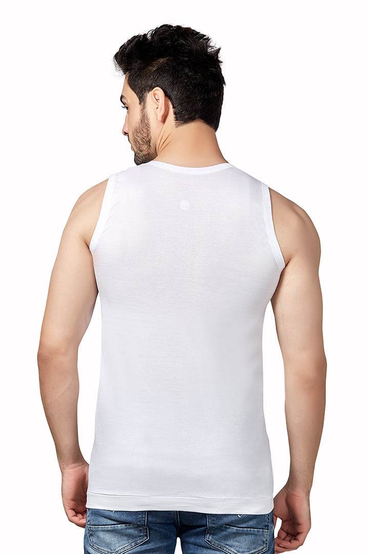 Poomex Premium CP Men's Combed Cotton Jersey Comfort Fit Broad-Shoulder Sleeveless Vest