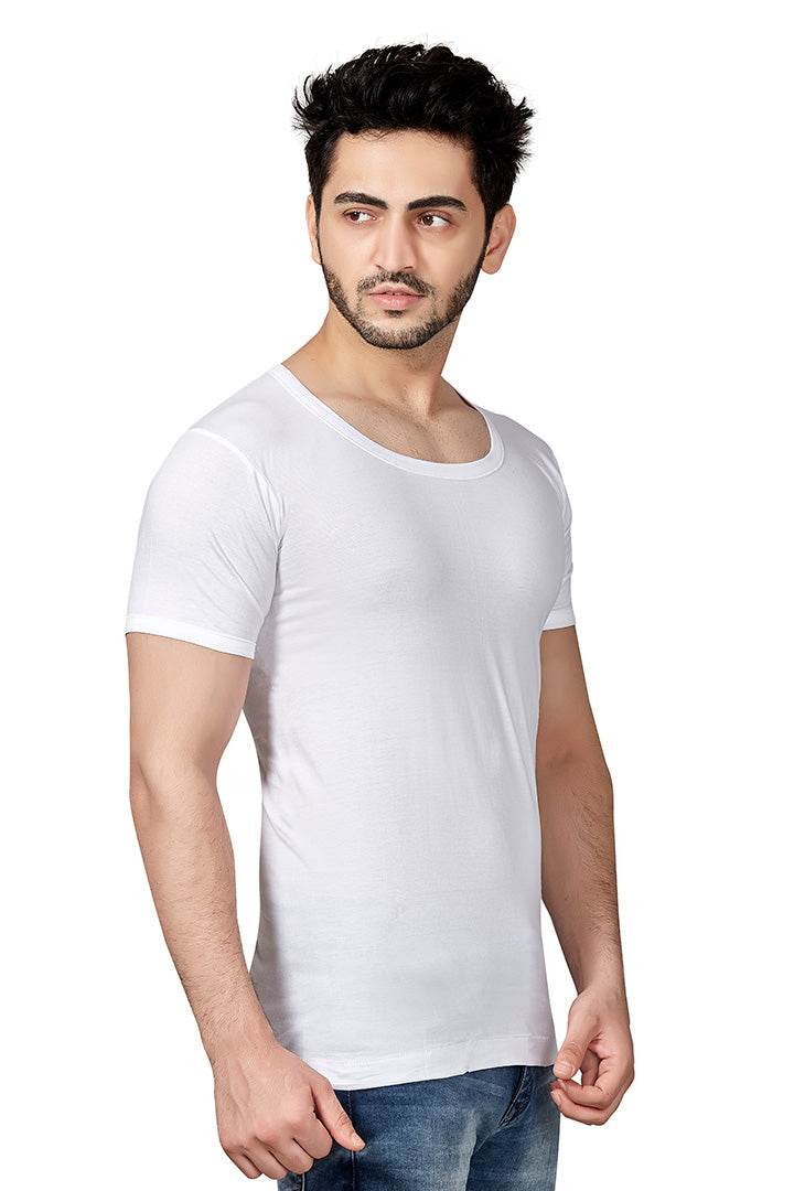 Poomex Premium RNS Men's Combed Cotton Jersey Comfort Fit Half Sleeved Vest