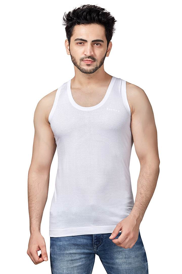 Poomex Premium RN Men's Combed Cotton Jersey Comfort Fit Sleeveless Vest