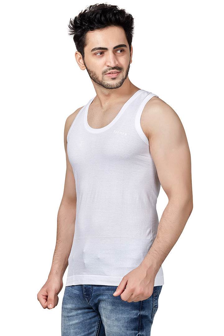 Poomex Premium RN Men's Combed Cotton Jersey Comfort Fit Sleeveless Vest
