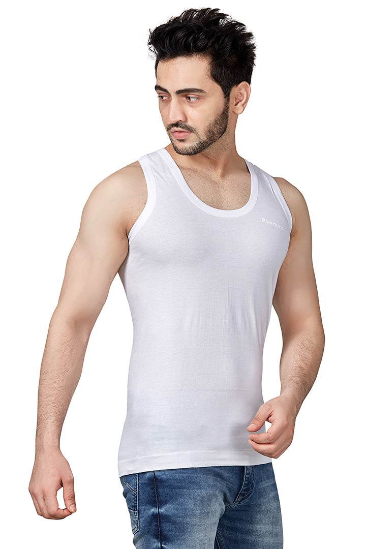 Poomex Premium RN Men's Combed Cotton Jersey Comfort Fit Sleeveless Vest